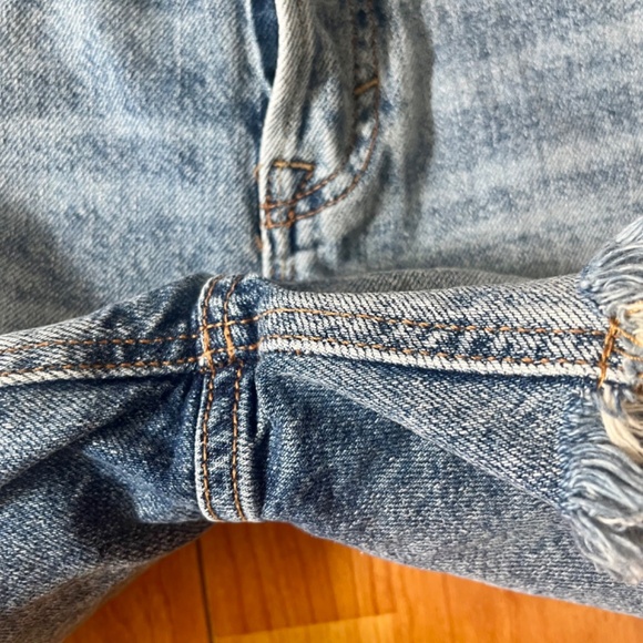 Free People Jean Shorts Button Fly Denim Size 24 We the free distressed - Picture 6 of 8